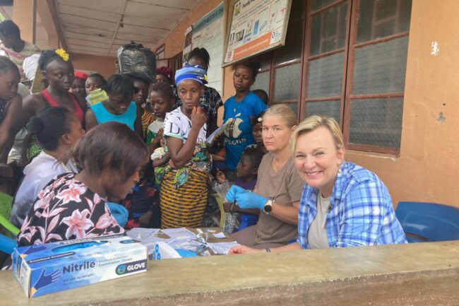 Rev. Gina at Mercy Hospital's medical outreach to Fengehun Village